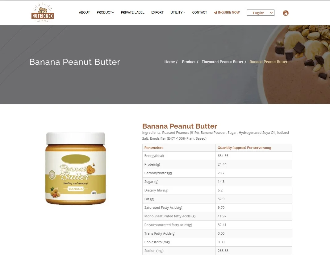 Why Choose Nutrionex Foods Banana Peanut Butter?